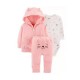 3IN1 SET JACKET PINK CAT